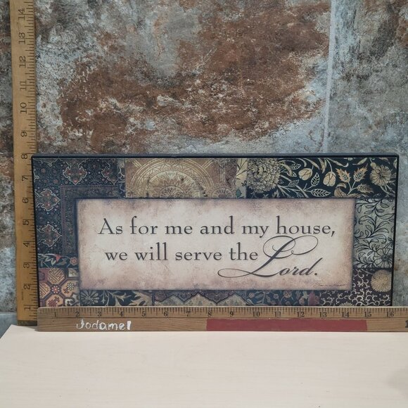 Bible Verse Sign Scripture Wall Art As For Me In My House We Will Serve The Lord - Picture 8 of 12